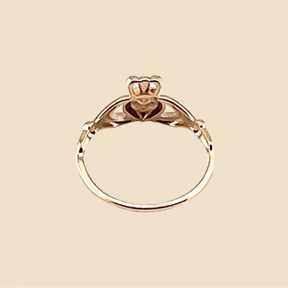 14k Solid Gold Claddagh Ring - Timeless Symbol of Love and Loyalty - gift -